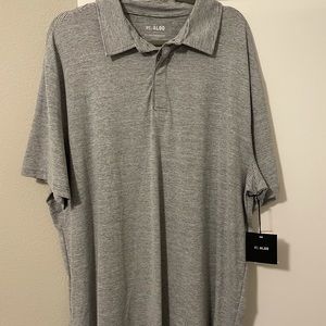 Gray Polo Shirt with Classic Collar and Short Sleeves